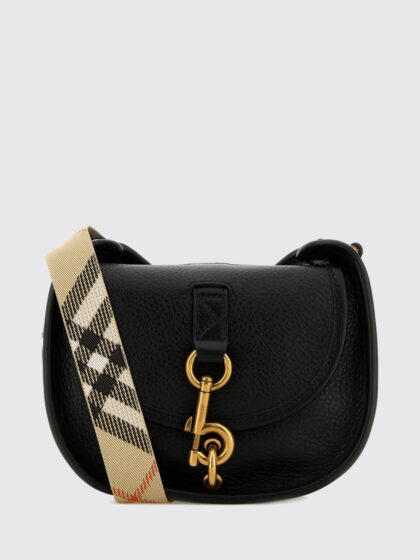 BURBERRY B Clip Mini Crossbody Bag in Grained Calfskin Leather