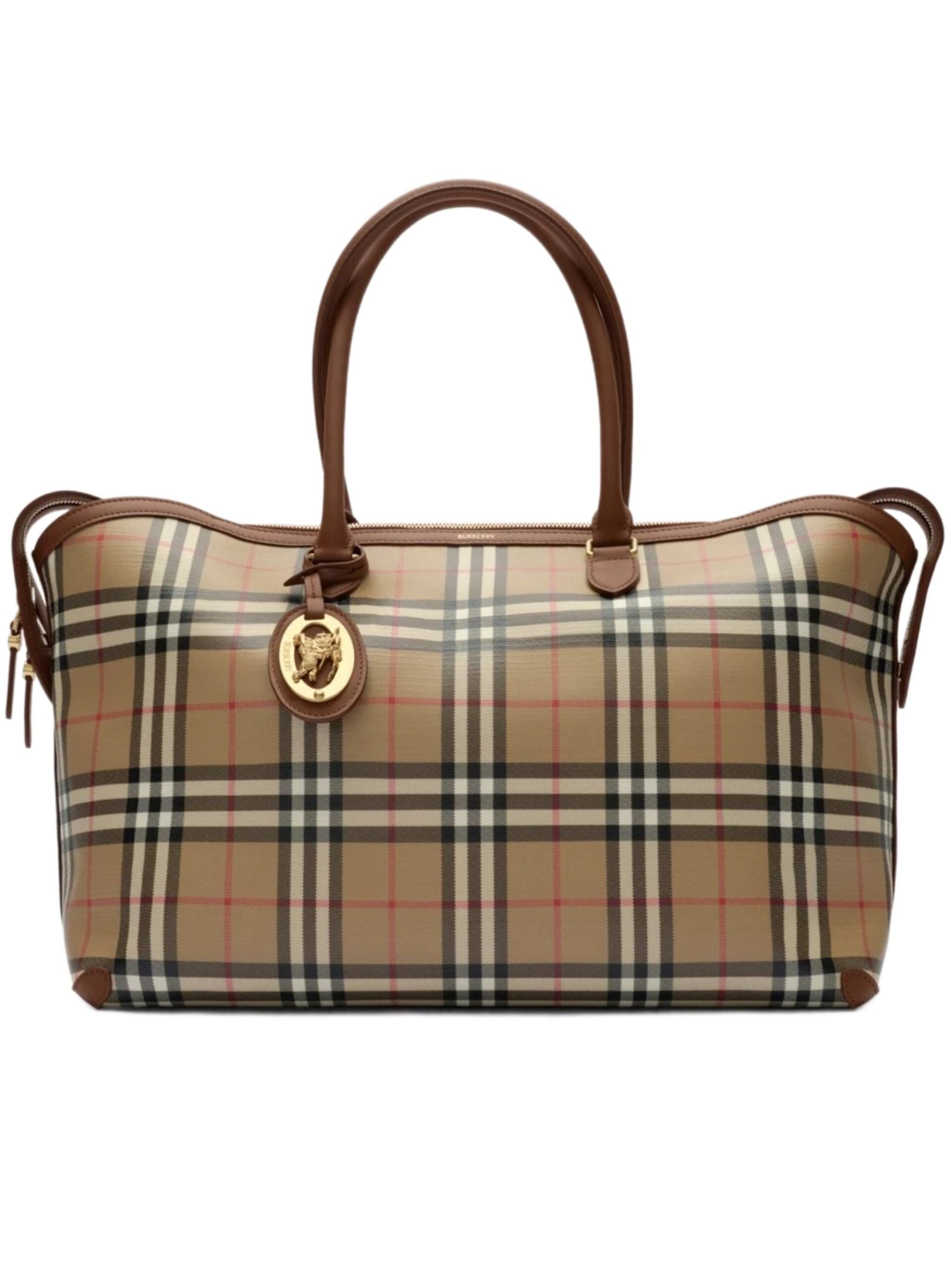 BURBERRY Burberry Medium Check Tote Bag With Zipper
