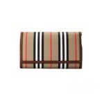 Burberry Hannah Icon Stripe Archive Tan E-Canvas Leather Wallet Crossbody Bag Gold - Women