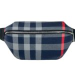 Burberry Medium Check Sonny Fanny Belt Bag Silver Canvas - Women