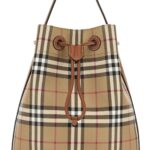 Burberry Printed Canvas Check Bucket Bag Vntg Chk/briar Brown Borse A Secchiello - Unisex