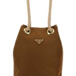 Camel Re-Nylon Prada Mariner Bucket Bag Brandy Recycledpolyamide-calfleather Borse A Mano - Women