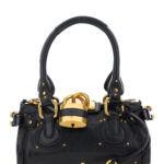 Chloé Paddington Black Handbag with Lock on the Front and Two Top Handles in Leather Woman Hand Bags - Women
