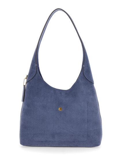 Coach Brooklyn Blue Shoulder Bag With Magnetic Closure And Logo Detail Suede For Women Blu - Women