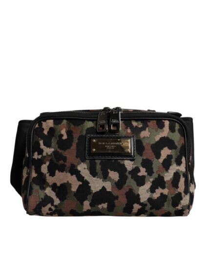 Dolce & Gabbana Multicolor Leopard Dg Logo Belt Waist Fanny Pack Bag - Men