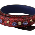 Dolce & Gabbana Red Exotic Leather Crystals Bag Shoulder Strap Python - Women