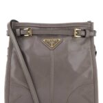 Dove Grey Leather Mini Prada Bonnie Crossbody Bag Peltro N Borse A Tracolla - Women