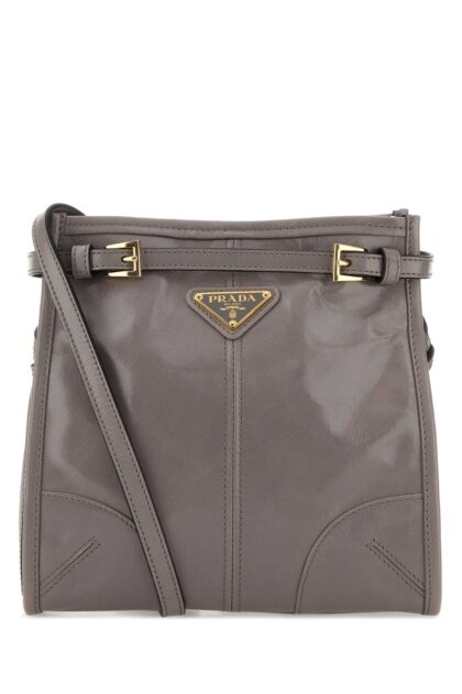 Dove Grey Leather Mini Prada Bonnie Crossbody Bag Peltro N Borse A Tracolla - Women