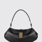 GANNI B-Kat Recycled Leather Shoulder Bag with Butterfly Logo