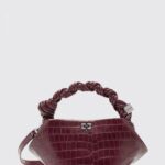 GANNI Mini Bou Bag In Recycled Leather Blend Crocodile Print