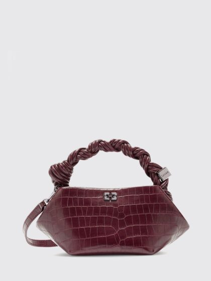 GANNI Mini Bou Bag In Recycled Leather Blend Crocodile Print