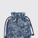 GANNI Mini Floral Jacquard Cotton Denim Bucket Bag