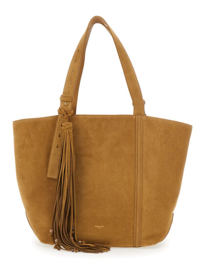 Golden Goose SHOPPING 24.7 EW REGULAR SUEDE BODY ANTIQUE BRASS METAL DETAILS Brown Leather Tote Bag with for Women Cow - Women
