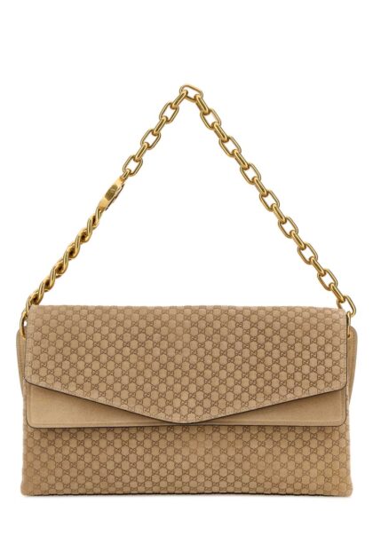 Gucci Beige Suede Large Shoulder Bag Spicygingspicging Borse A Tracolla - Women