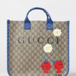 GUCCI GG Supreme Fabric Bag with Print and Floral Appliqués