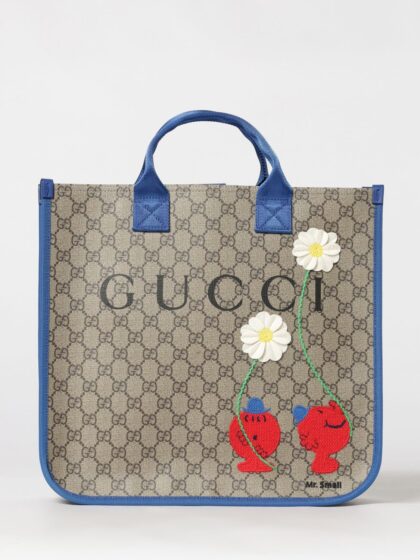 GUCCI GG Supreme Fabric Bag with Print and Floral Appliqués