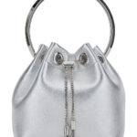 Jimmy Choo Bon Metallic Nappa With Metal Handle, Lamb Leather, Color, Woman Brass Mini Bags - Women