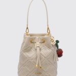 LA CARRIE Labyrinth Perforated Calfskin Leather Bucket Bag