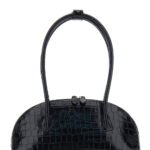 Liffner Shoulder Bag Ew Dome with Round Top Handles and Crocodile-Effect in Black Leather for Women Calf - Women