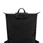 Longchamp Backpack With Drawstring Closure Black Leather For Women Backpacks And Belt Bags - Women