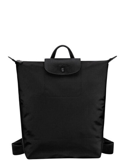 Longchamp Backpack With Drawstring Closure Black Leather For Women Backpacks And Belt Bags - Women