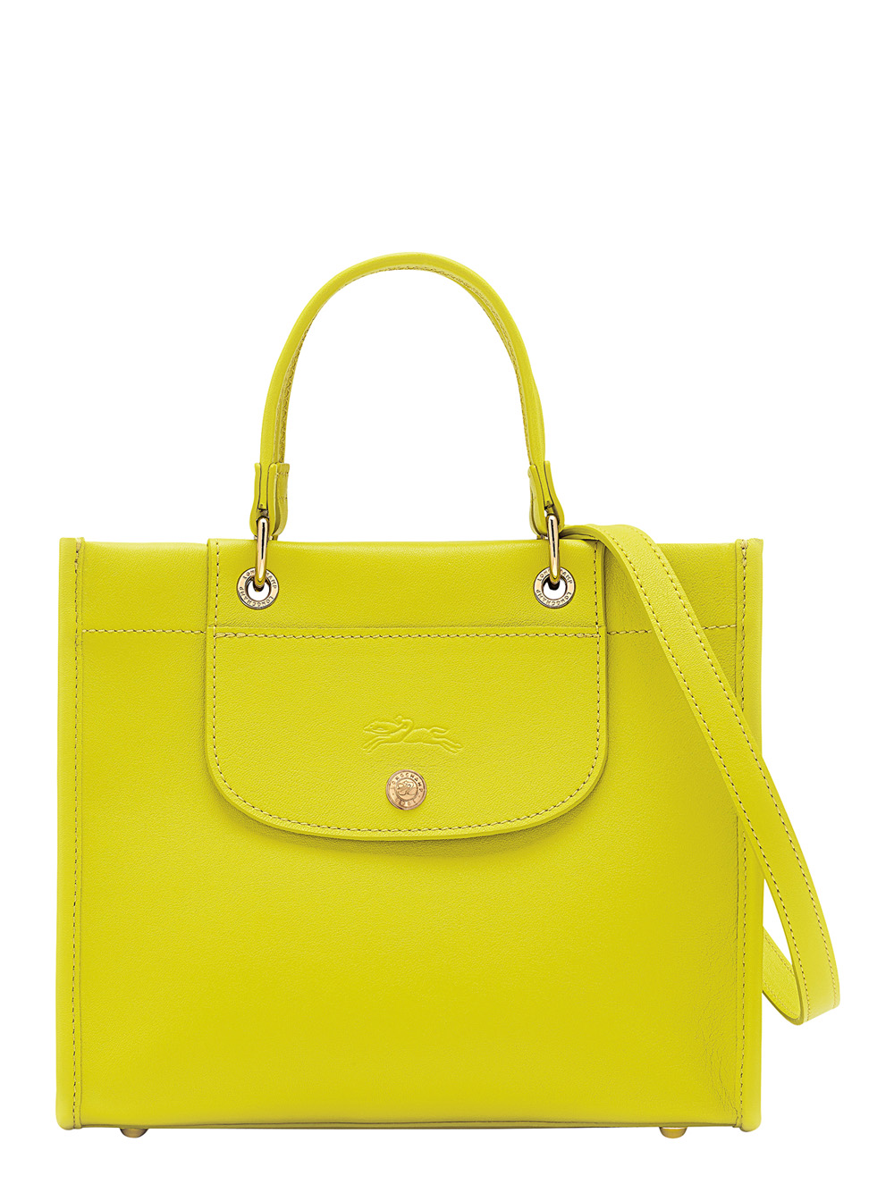 Longchamp Green Handbag with Embossed Logo on the Front and Adjustable Removable Shoulder Strap in Leather Woman Hand Bags - Women