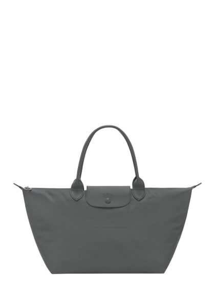 Longchamp Shoulder Bag Le Pliage One With Gray Leather Handles For Women Grey - Women