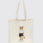 MAISON KITSUNÉ Printed Cotton Tote Bag