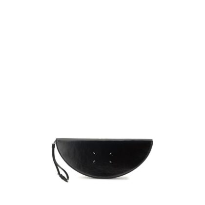 Maison Margiela Black Calf Leather Bos Taurus Clutch Bag - Women