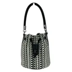 Marc Jacobs Mini Monogram Crossbody Bucket Bag Silver Leather - Women