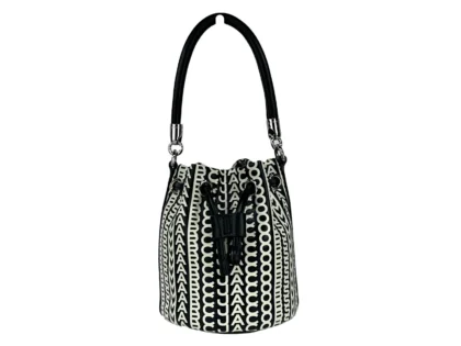 Marc Jacobs Mini Monogram Crossbody Bucket Bag Silver Leather - Women