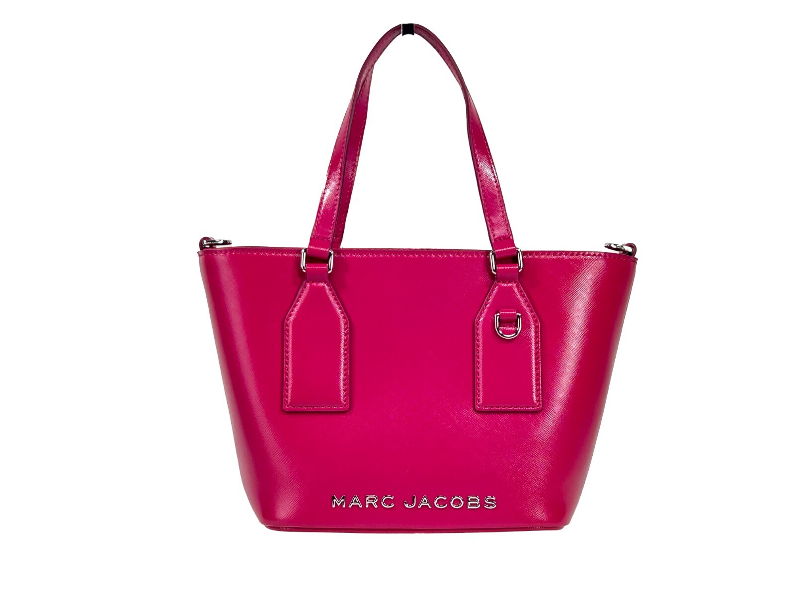 Marc Jacobs Small Saffiano Leather Tote Crossbody Bag Silver - Women