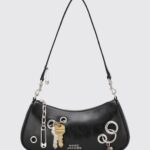 MARC JACOBS The Grommet Shoulder Bag in Smooth Leather with Embroidery and Charm