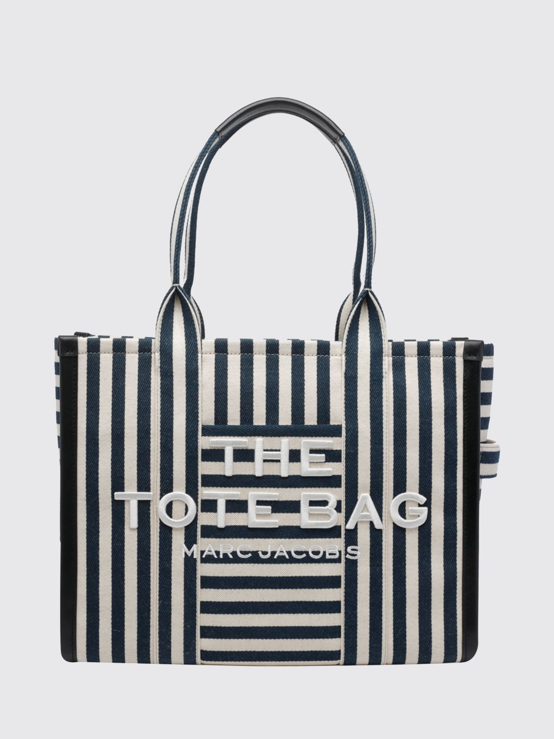 MARC JACOBS The Large Tote Bag in Striped Cotton