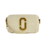 Marc Jacobs The Snapshot Perforated Crossbody Bag Gold Leather - Women