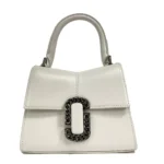 Marc Jacobs The St Mini Top Handle Satchel Crossbody Bag Silver Leather - Women