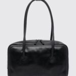 Margesherwood Boston Smooth Calfskin Leather Shoulder Bag with Double Handle