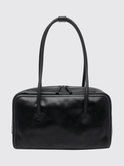 Margesherwood Boston Smooth Calfskin Leather Shoulder Bag with Double Handle