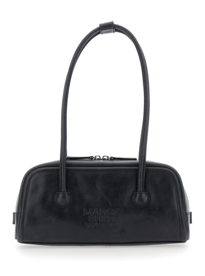 Margesherwood SOFT BOSTON EW Black Cow Leather Shoulder Bags - Women