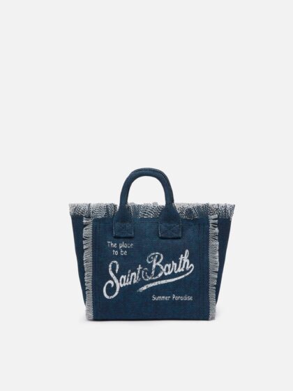 Mc2 Saint Barth Indigo Cotton Canvas Mini Vanity Bag Blue - Unisex