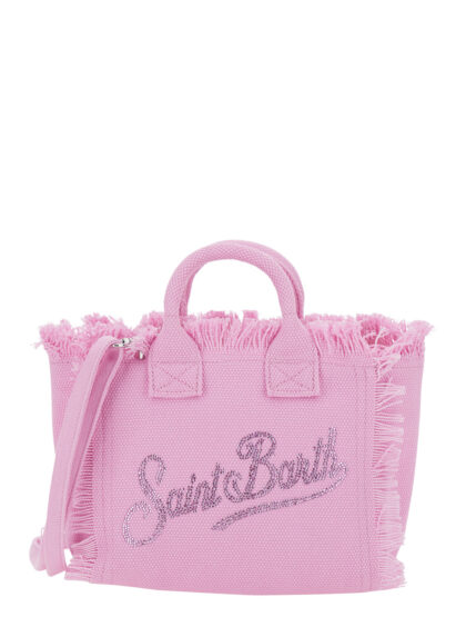 Mc2 Saint Barth Kids Handbag Vanity Mini With Pink Leather Handles For Women Hand Bags - Kids