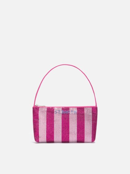 Mc2 Saint Barth Mini Bag Strassy With Pink And Silver Rhinestones Rigato - Unisex