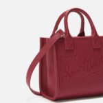 Mc2 Saint Barth Vanity Bag Mini Shoulder Burgundy Hammered Leather Red - Unisex