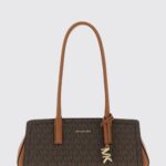 Michael Kors Laila Monogram Canvas Shoulder Bag with Logo Charm