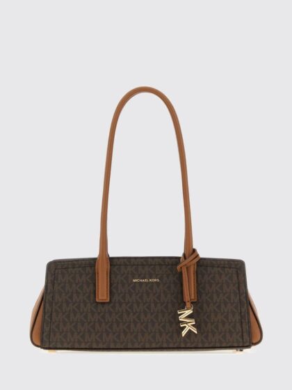 Michael Kors Laila Monogram Canvas Shoulder Bag with Logo Charm