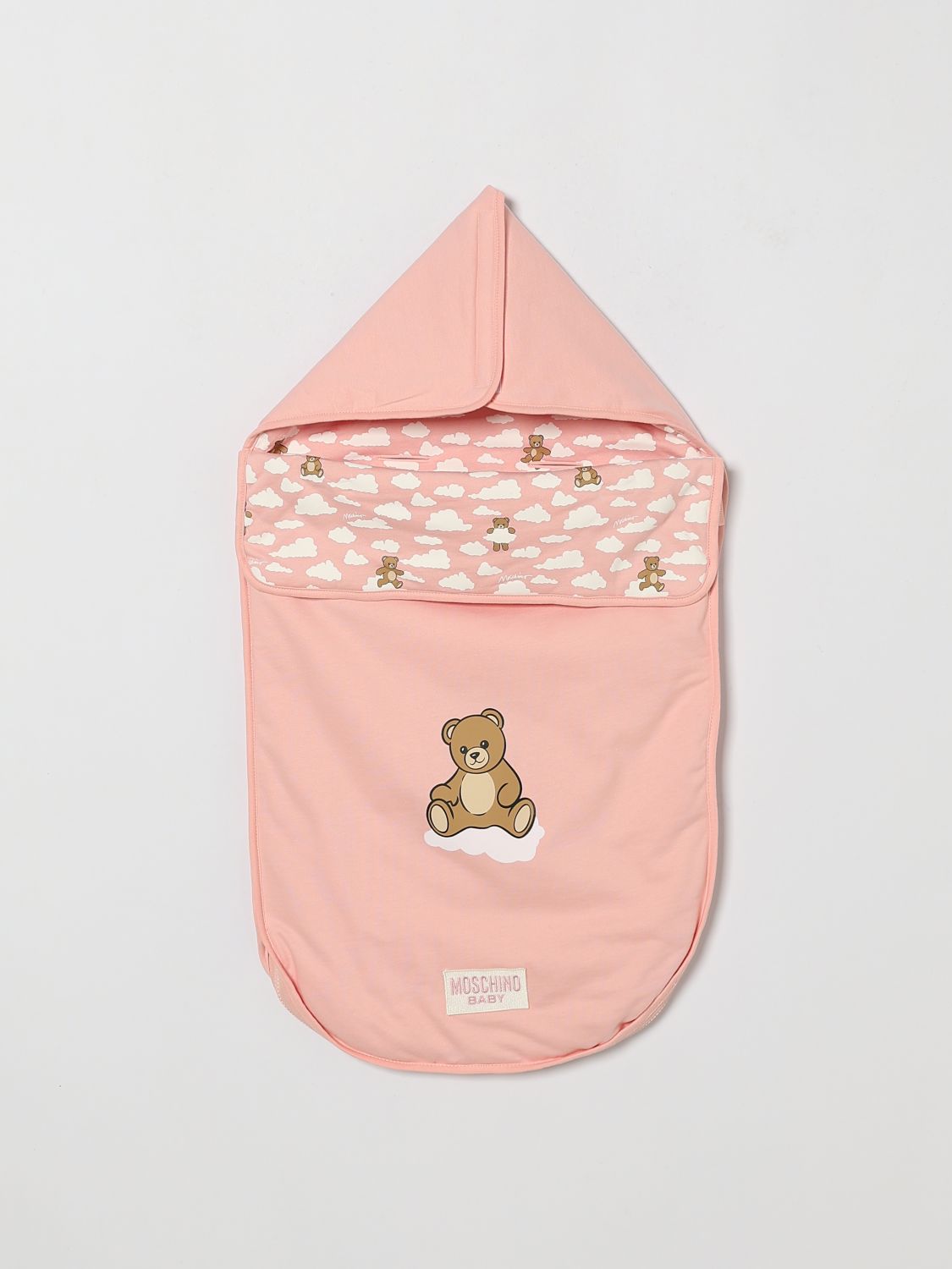 MOSCHINO Teddy Print Cotton Sleeping Bag