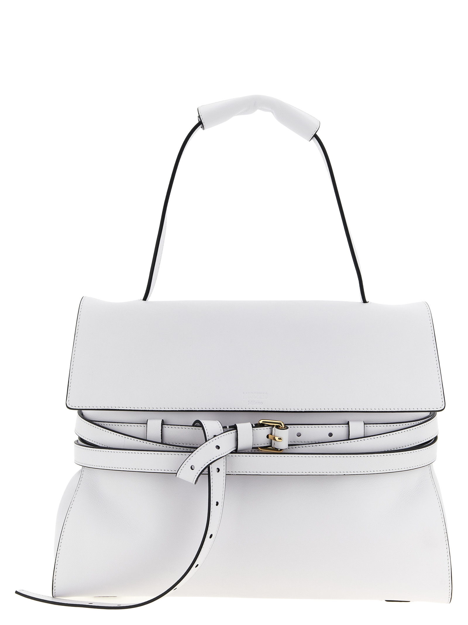 Moschino White Napa Leather - Calf Bos Taurus Shoulder Bag - Women