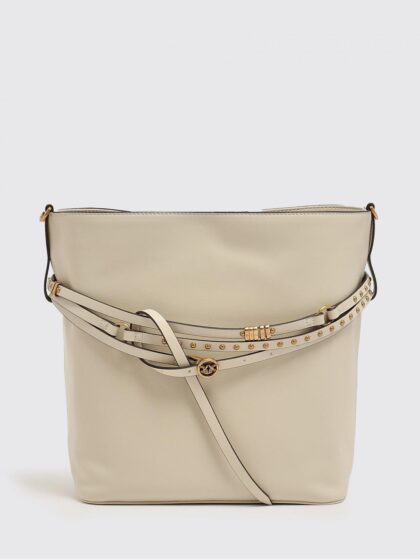 PINKO Belt Bag Leather Bucket Bag with Micro Studs