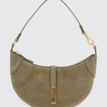 POLO RALPH LAUREN Suede Cowhide Shoulder Bag with Zip Closure
