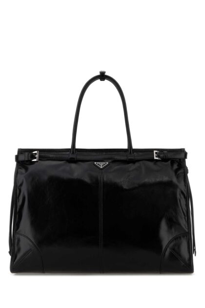 Prada Black Leather Large Shopping Bag Nero Borse A Tracolla - Men